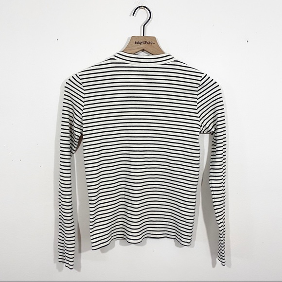 H&M Striped High Neck Long Sleeve Top Size S - Picture 4 of 4